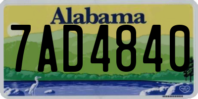 AL license plate 7AD4840