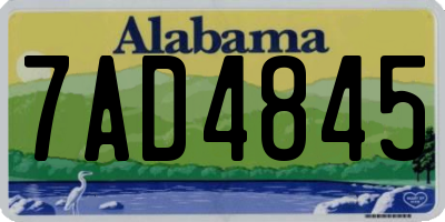 AL license plate 7AD4845