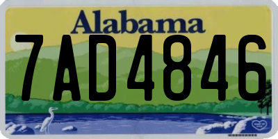 AL license plate 7AD4846