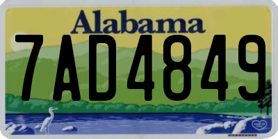 AL license plate 7AD4849