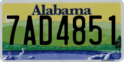 AL license plate 7AD4851
