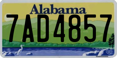 AL license plate 7AD4857