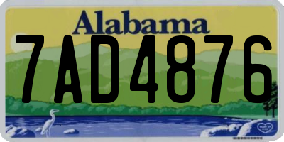 AL license plate 7AD4876