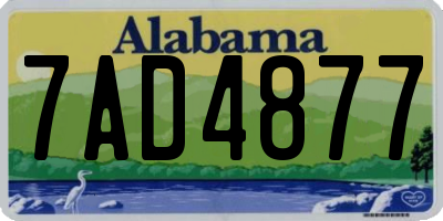 AL license plate 7AD4877