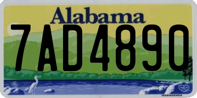 AL license plate 7AD4890