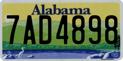 AL license plate 7AD4898