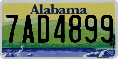 AL license plate 7AD4899