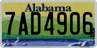 AL license plate 7AD4906