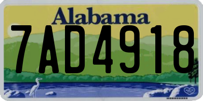 AL license plate 7AD4918