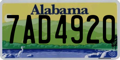 AL license plate 7AD4920