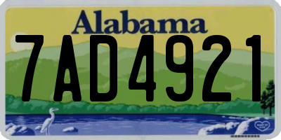 AL license plate 7AD4921