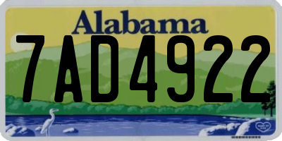 AL license plate 7AD4922