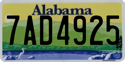 AL license plate 7AD4925
