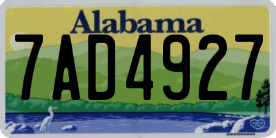 AL license plate 7AD4927