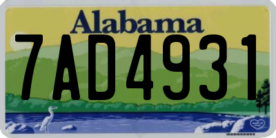AL license plate 7AD4931