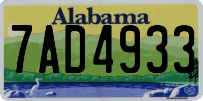 AL license plate 7AD4933