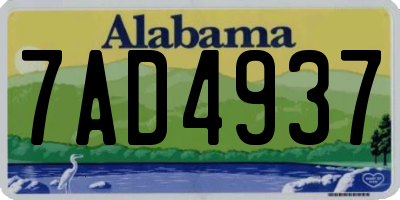 AL license plate 7AD4937