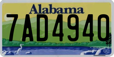 AL license plate 7AD4940
