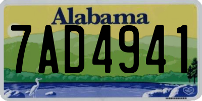 AL license plate 7AD4941