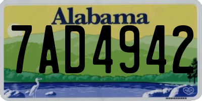 AL license plate 7AD4942