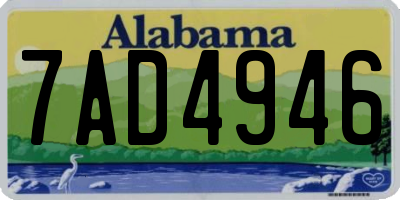 AL license plate 7AD4946