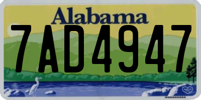 AL license plate 7AD4947