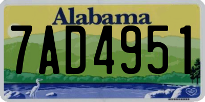 AL license plate 7AD4951