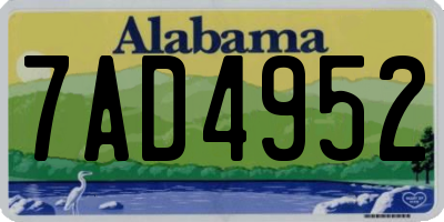 AL license plate 7AD4952