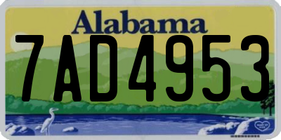 AL license plate 7AD4953