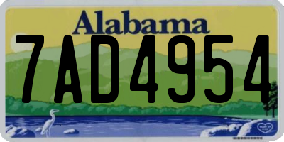 AL license plate 7AD4954