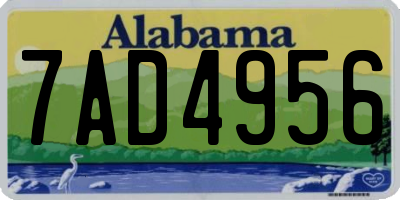 AL license plate 7AD4956