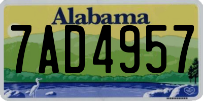 AL license plate 7AD4957