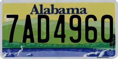 AL license plate 7AD4960