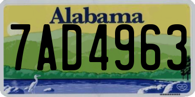 AL license plate 7AD4963