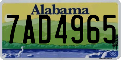 AL license plate 7AD4965