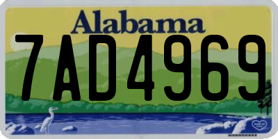 AL license plate 7AD4969