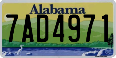 AL license plate 7AD4971