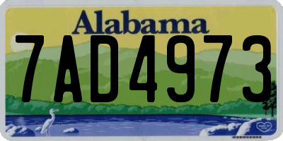 AL license plate 7AD4973