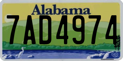 AL license plate 7AD4974