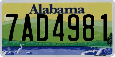 AL license plate 7AD4981