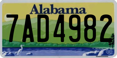 AL license plate 7AD4982