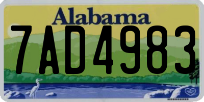 AL license plate 7AD4983