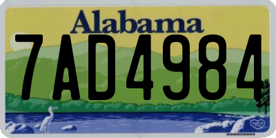 AL license plate 7AD4984