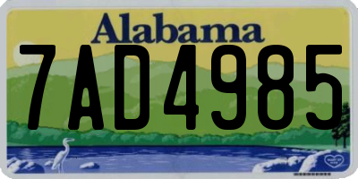 AL license plate 7AD4985