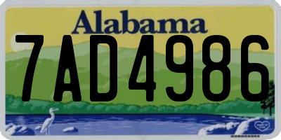 AL license plate 7AD4986