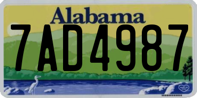 AL license plate 7AD4987