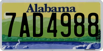 AL license plate 7AD4988