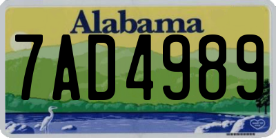 AL license plate 7AD4989