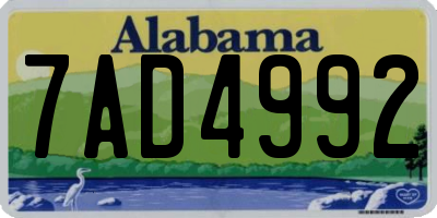 AL license plate 7AD4992