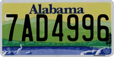 AL license plate 7AD4996
